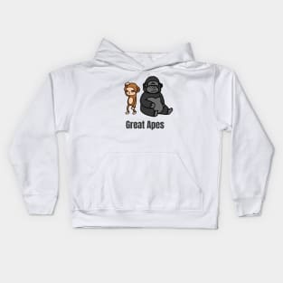 Great Apes Monkey and Gorilla Kids Hoodie